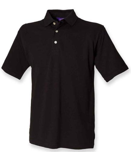 Henbury Classic Heavy Pique Polo - Black - 3XL